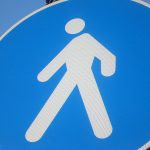 pedestrian blue sign